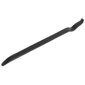 The Tyre Lever 600mm Heavy-Duty - VSTL10 by Sealey, featuring a curved handle, hook and taper ends, and a flat end, is made from black plastic.