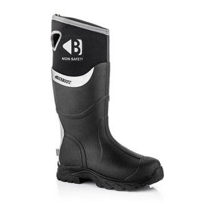Buckbootz WALKERZBK Black Waterproof Walking Wellies Reflective