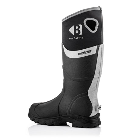 Buckbootz WALKERZBK Black Waterproof Walking Wellies Reflective