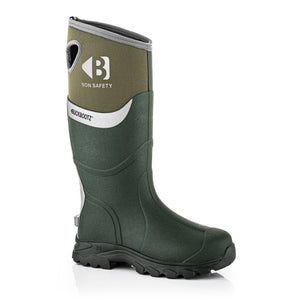 Buckbootz WALKERZGR Green Waterproof Walking Wellies Reflective
