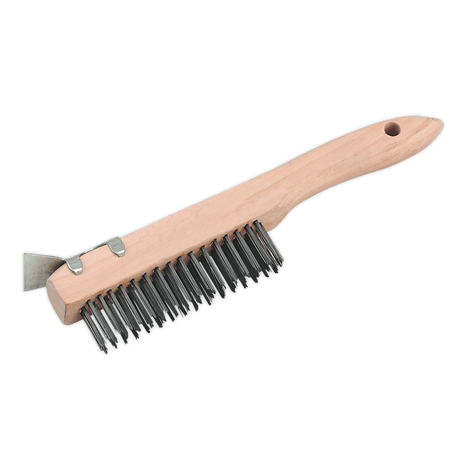 Wire Brush with Steel Fill & Scraper 260mm - WB03 - Farming Parts