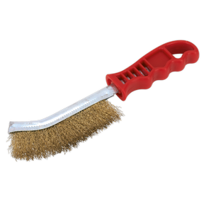 Wire Brush Brassed Steel Plastic Handle - WB05/R - Farming Parts