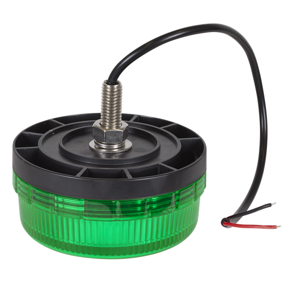 SMD LED Rotating Flashing Warning Beacon with 12mm Bolt Fixing - Green 12/24V - SE-WB45LEDG
