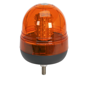The Sealey Warning Beacon 40 LED 12/24V, model WB951LED, features a powerful orange LED beacon light with a black base and mounting screw. It is equipped with a 20W SMD LED array for efficient signaling or warning purposes. This single point mounting beacon also offers versatile use through its 3-function control.