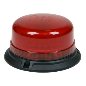 The Sealey Warning Beacon SMD LED 12/24V 3 x 6.5mm Bolt Fixing - Red (model WB952LEDR) is a high-power red emergency beacon light featuring a black base and a 3-point mounting system.
