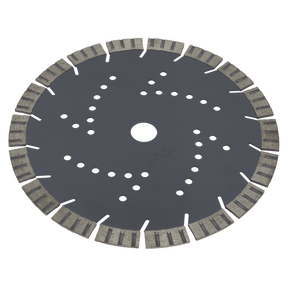 Sealey's Concrete Cutting Disc Dry Use Ø230mm - WDC230 features a robust design with multiple diamond segments, ideal for cutting through hard materials like concrete.