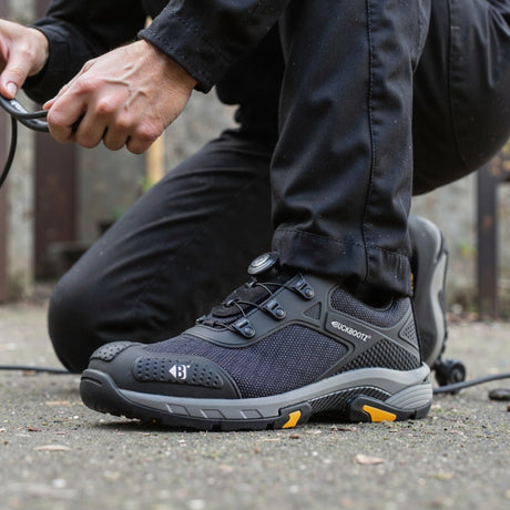 Buckbootz WHEELZLOW FITGO Black Safety Trainers S1PS ESD Wide Fit