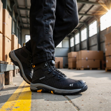 Buckbootz WHEELZMID Tradez FITGO Boot – Black, Lightweight S1PS