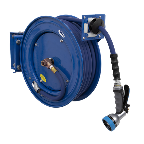 Heavy-Duty Retractable Water Hose Reel 15m Ø13mm ID Rubber Hose - WHR1512 - Farming Parts