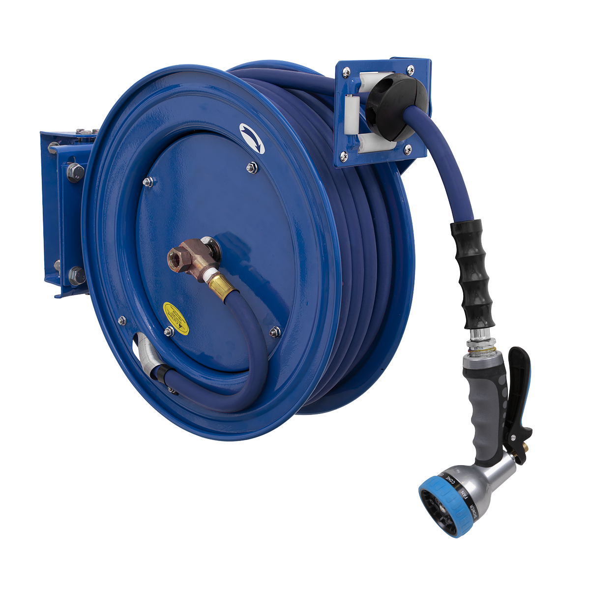 Heavy-Duty Retractable Water Hose Reel 15m Ø13mm ID Rubber Hose - WHR1512 - Farming Parts