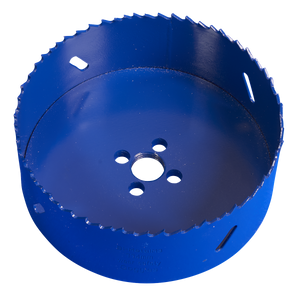 The Sealey HSS Hole Saw Blade Ø114mm - WHS114, featuring milled teeth and crafted from Bi-Metal M3 steel for precise round hole cutting, is shown against a white background.