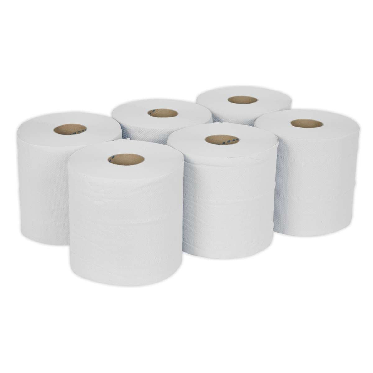 Paper Roll White 2-Ply Embossed 150m Pack of 6 - WHT150 - Farming Parts