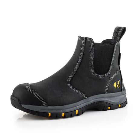 Buckbootz WIZD2BLK Black Dealer Safety Boots Wide Fit SB PS SR