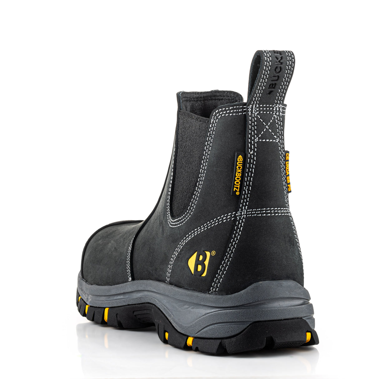 Buckbootz WIZD2BLK Black Dealer Safety Boots Wide Fit SB PS SR