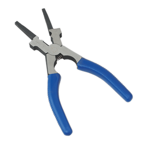 A pair of Sealey Welding Pliers (WP94) featuring blue rubber-coated handles and an integrated wire cutter.