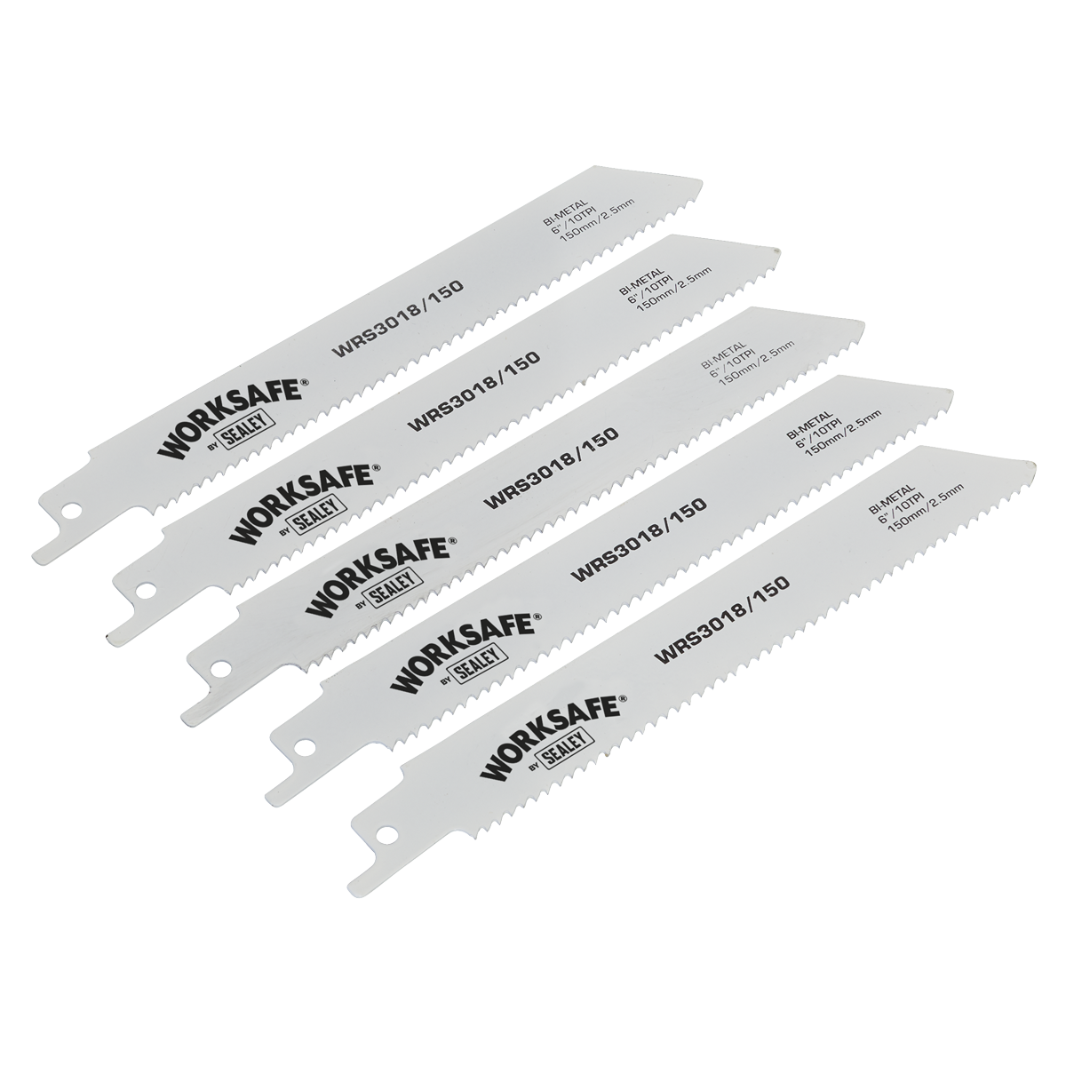 Reciprocating Saw Blade 150mm 10tpi - Pack of 5 - WRS3018/150 - Farming Parts