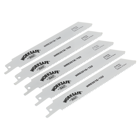 Reciprocating Saw Blade 150mm 10tpi - Pack of 5 - WRS3018/150 - Farming Parts