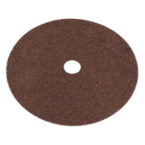 The Fibre Backed Disc Ø175mm - 24 Grit Pack of 25 - WSD724 by Sealey is a round, brown abrasive cutting disc with a central hole, designed for use with power tools like portable disc sanders to cut through materials such as metal or stone.