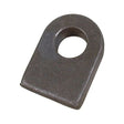 The Sparex Weld On Gate Eye - Flat, Hole Ø22mm (7/8''), Part No. S.55507, is a metal bracket with a rectangular base and a rounded top featuring a central circular hole, ideal for gate eye applications.