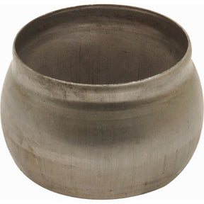 A round, metallic, unadorned pot with a wide opening and a slightly curved body, featuring a Sparex Weld on Ball - Male - 5'' (133mm) (Non Galvanised) fitting for secure connections.