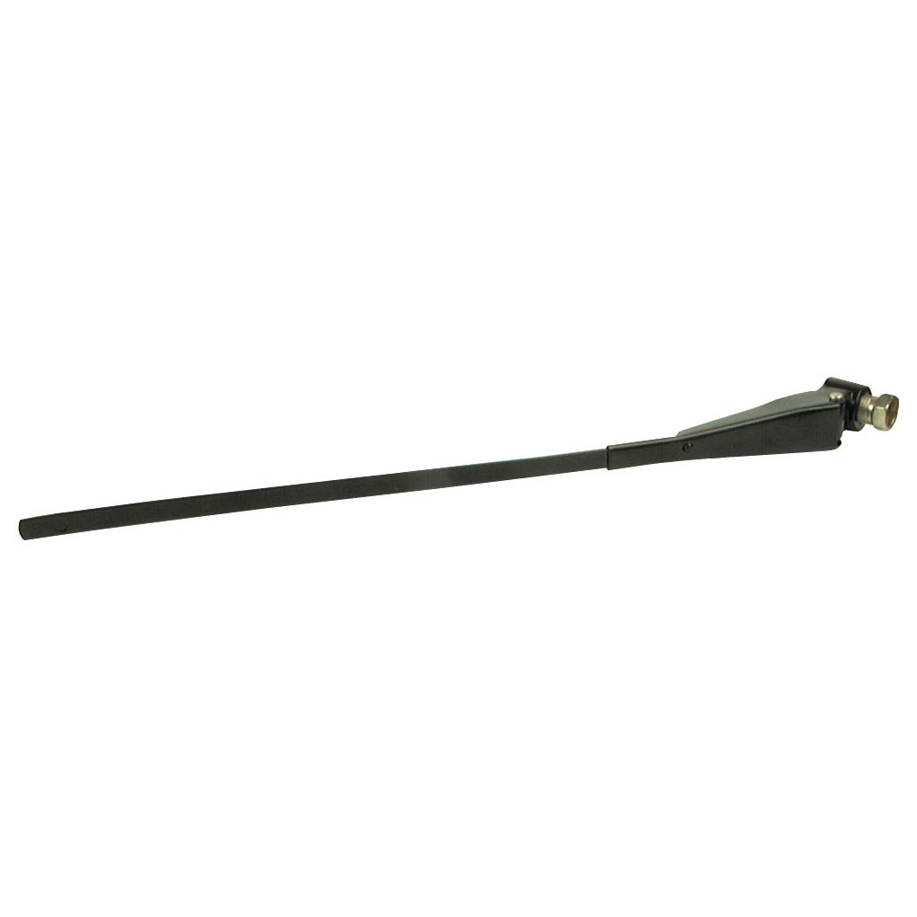 A single Sparex Wiper Arm - 20'' (500mm) | Sparex Part No.S.5956, in black with a fixed metallic attachment on one end, displayed against a plain white background, featuring a 6mm Parallel Spline for effortless fitting.