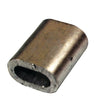 The Sparex Wire Rope Ferrule (Din: 3039) - S.13937, designed for a rope diameter and steel core of 1.5mm, is a cylindrical metal sleeve with a hollow oval center, ideal for securing or crimping wires or cables.