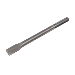 The Sealey Chisel 25 x 300mm - SDS MAX - X1CH is a metal chisel featuring a flattened tip and long handle, widely used for cutting or carving hard materials such as wood or stone.
