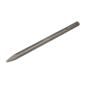 The Sealey Point 300mm - SDS MAX - X1PT chisel features a streamlined, cylindrical body and a sharp, tapered tip designed for breaking and chipping hard materials like concrete or stone.