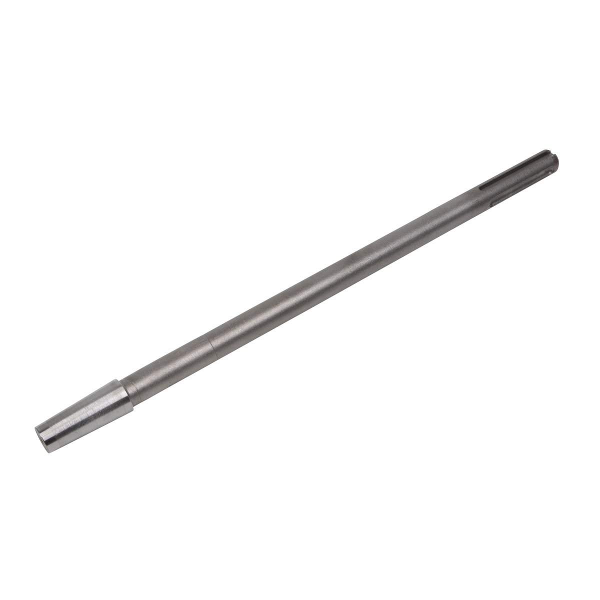 The Sealey Stem 400mm - SDS MAX - X1SH is a cylindrical, metallic rod with a slightly thicker, tapered end—likely a tool or component for machinery.