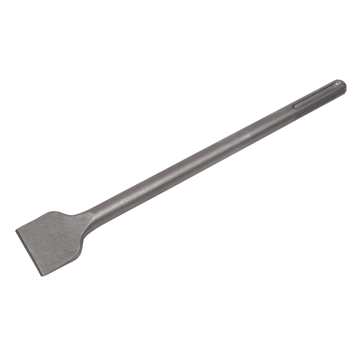 The Sealey Wide Chisel 50 x 400mm - SDS MAX - X1WC is equipped with a long, 400mm handle and a flat, broad blade, making it ideal for tasks such as chipping or removing materials.