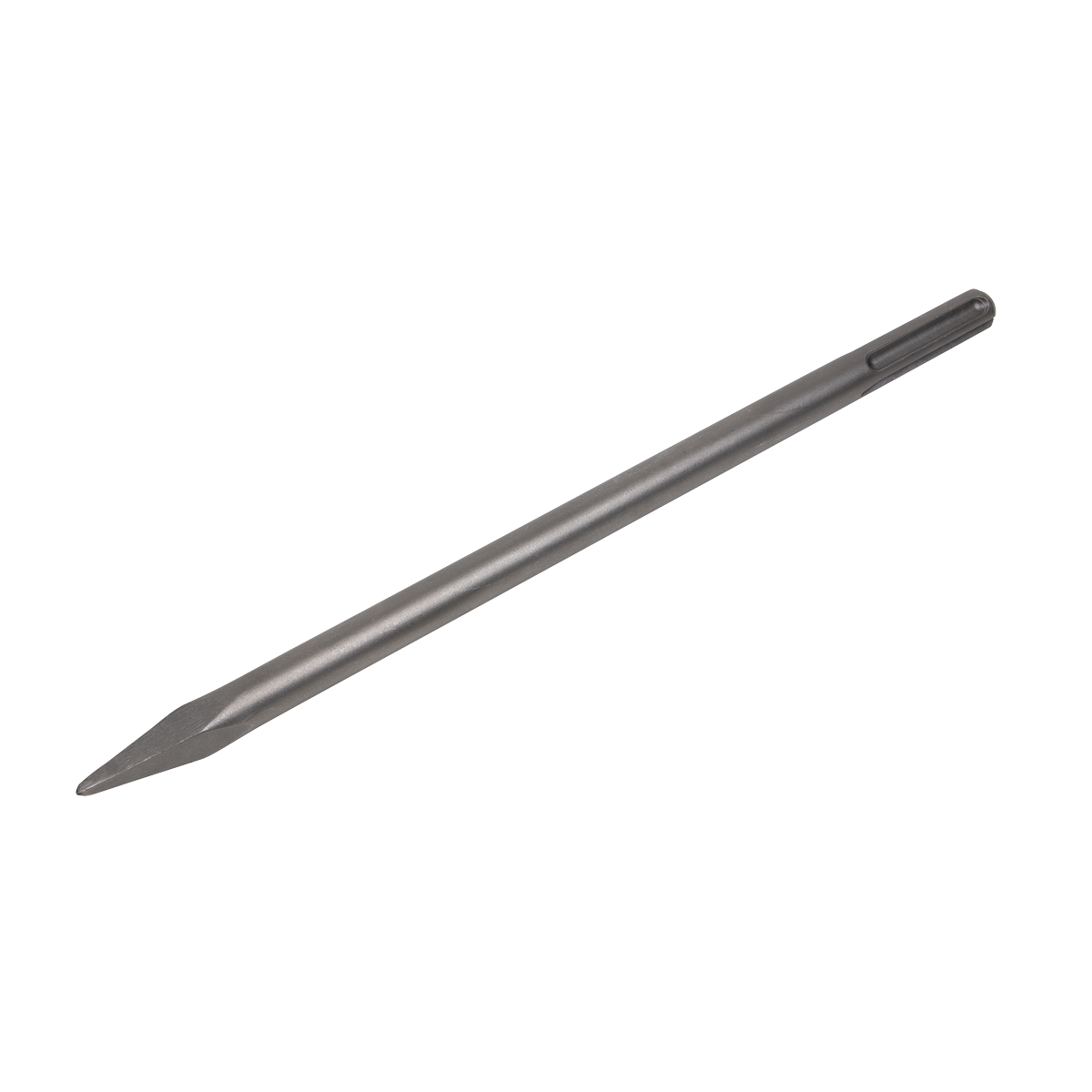 Close-up image of the Sealey Point 400mm - SDS MAX - X2PT, a long, pointed metal tool with a cylindrical handle, typically used for industrial or construction purposes.