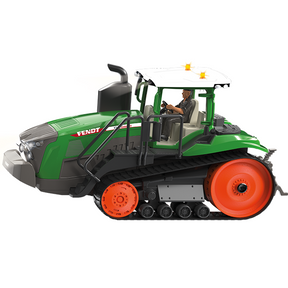 Image of a green and orange tracked agricultural tractor, specifically the Fendt 1167 Vario MT with Bluetooth App control (Product Code: X991023002000) by AGCO, featuring a cab with a visible driver inside. The tractor is positioned at an angle facing left. This Bluetooth-controlled RC model is part of the SIKU CONTROL series.