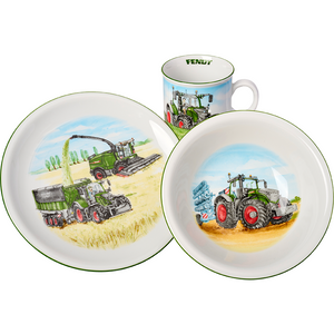 Fendt - Children’s 3-piece porcelain crockery set - X991023028000 - Farming Parts