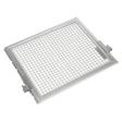 The Safety Guard for YK759F & YK759FAH - YKSG75 by Sealey is a rectangular metal wire mesh screen with a lightweight aluminum frame, commonly used for filtering or ventilation purposes. It includes spring-loaded locking clips for secure installation and can be fitted with an adjustable guard for added protection.