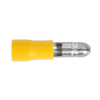 Image of a Bullet Terminal Ø5mm Yellow from Sealey, part number YT21, for electrical connections with a metal contact point, suitable for cable sizes 12-10 AWG. Pack of 100 included.