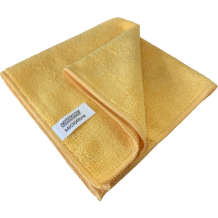 Yellow Microfibre Cloth 12 Pack – Reusable, Streak-Free & Multi-Surface Cleaning