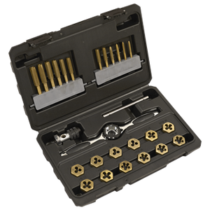 Sealey | Premier Hexagonal Tap & Die Set 26pc Hexagonal  - Imperial - Titanium Coated - AK3026IMP