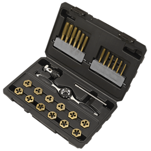 Sealey | Premier Hexagonal Tap & Die Set 26pc Hexagonal  - Imperial - Titanium Coated - AK3026IMP