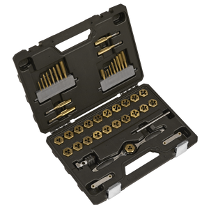 Sealey | Premier Metric & Imperial Titanium Coated Hexagonal Tap & Die Set 46pc - AK3046