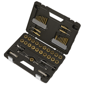 Sealey | Premier Metric & Imperial Titanium Coated Hexagonal Tap & Die Set 46pc - AK3046