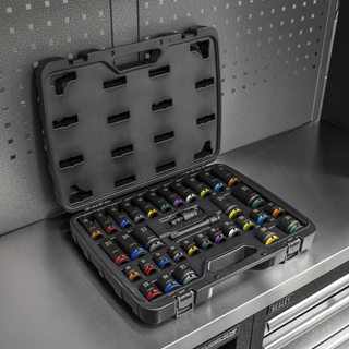 Sealey | Lock On™ Standard & Deep Impact Socket Set 34pc AK5636M