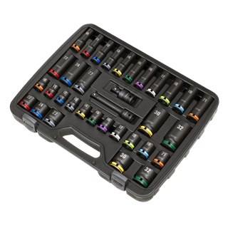 Sealey | Lock On™ Standard & Deep Impact Socket Set 34pc AK5636M
