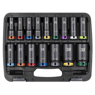 Sealey Lock On™ Deep Impact Socket Set 1/2"Sq Drive 16pc AK58170M