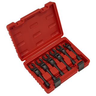 Sealey | Flexi-Head Flare Nut Diesel Injection Wrench Set 6pc 3/8"Sq Drive - AK6901