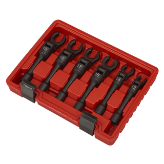 Sealey | Flexi-Head Flare Nut Diesel Injection Wrench Set 6pc 3/8"Sq Drive - AK6901