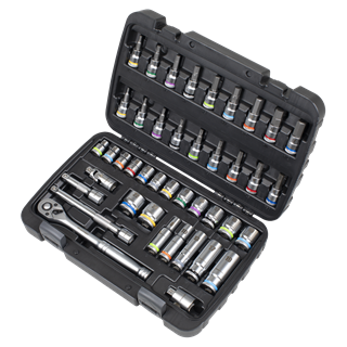 Sealey | Socket & Socket Bit Set 3/8"Sq Drive 42pc - AK7915