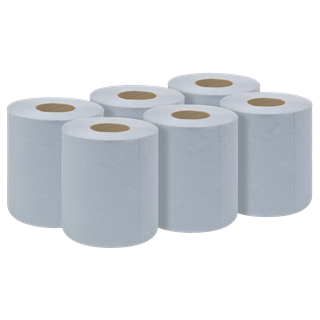 Sealey | 2-Ply Embossed Blue Paper Roll 60m - Pack of 6 - BLU60