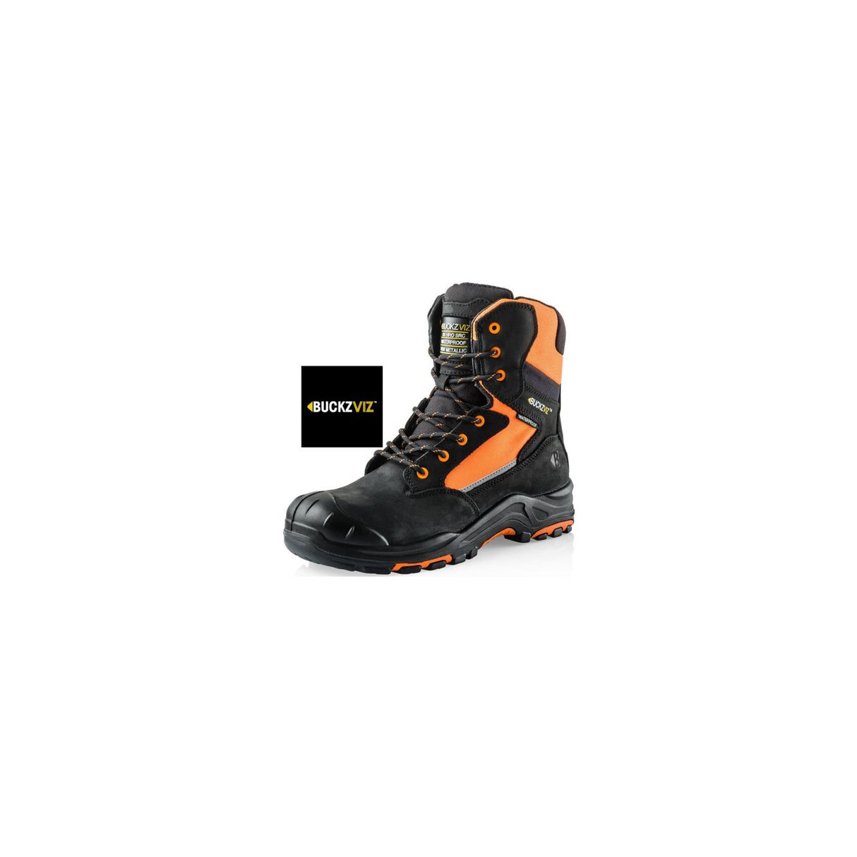 *STOCK CLEARANCE* - Buckler BVIZ1BK-OR-06 WATERPROOF Safety Boots Hi-Viz High Leg Size UK 6