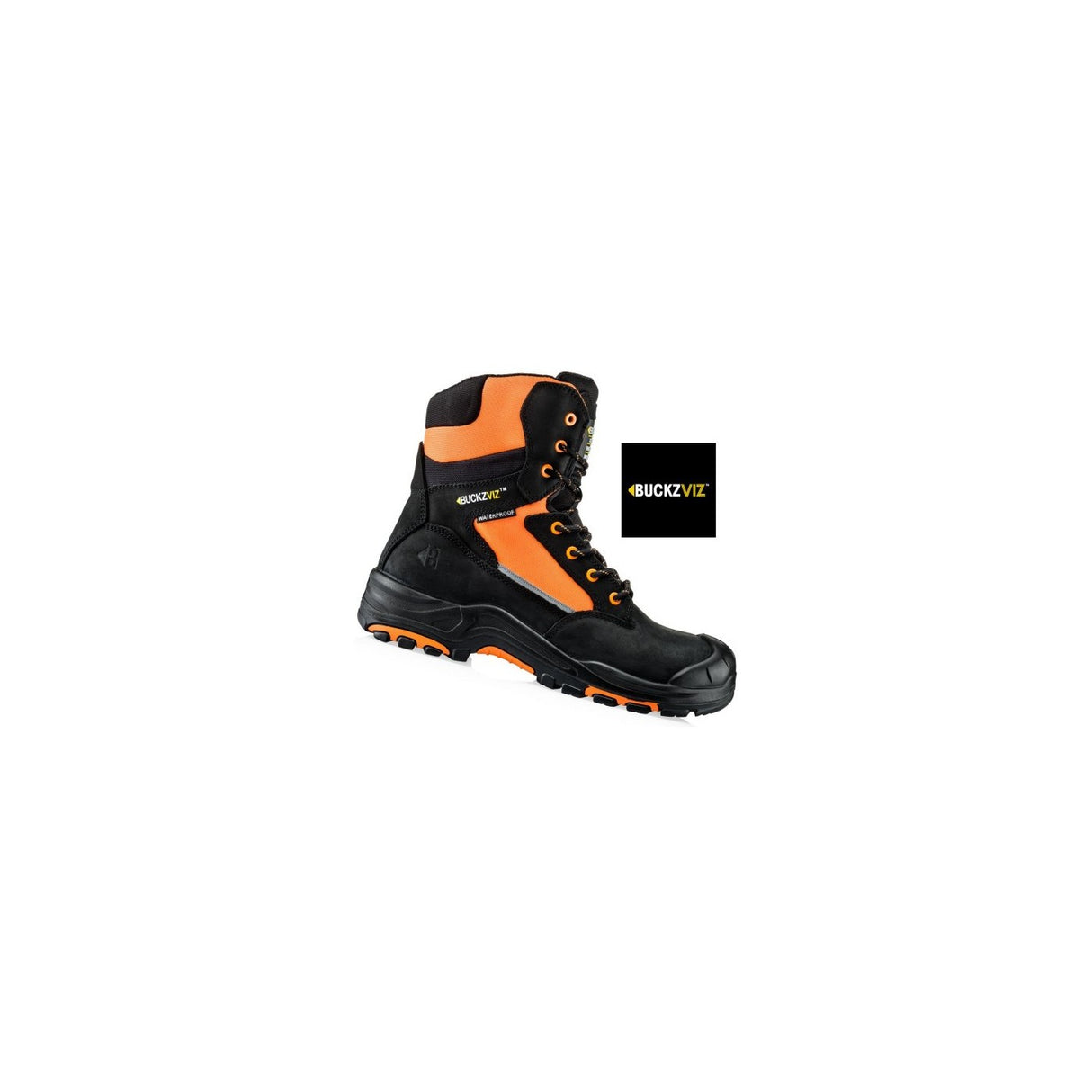 *STOCK CLEARANCE* - Buckler BVIZ1BK-OR-06 WATERPROOF Safety Boots Hi-Viz High Leg Size UK 6