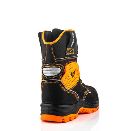 Buckzviz BVIZ6BKOR High Leg Lace Boot – Black/Hi-Vis Orange S7S